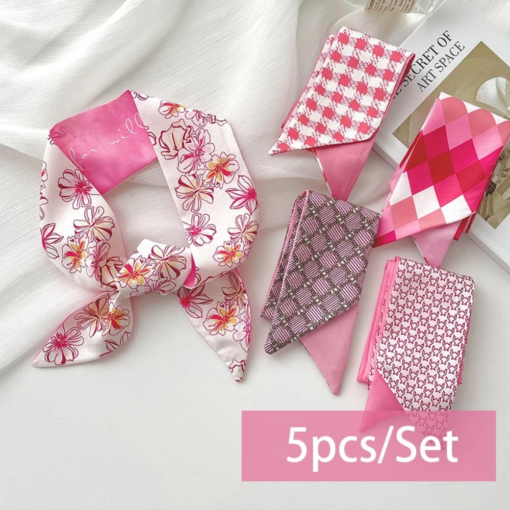 Ascot Neck Scarf - 2-6pcs/set Silk Satin Scarf Women Hair