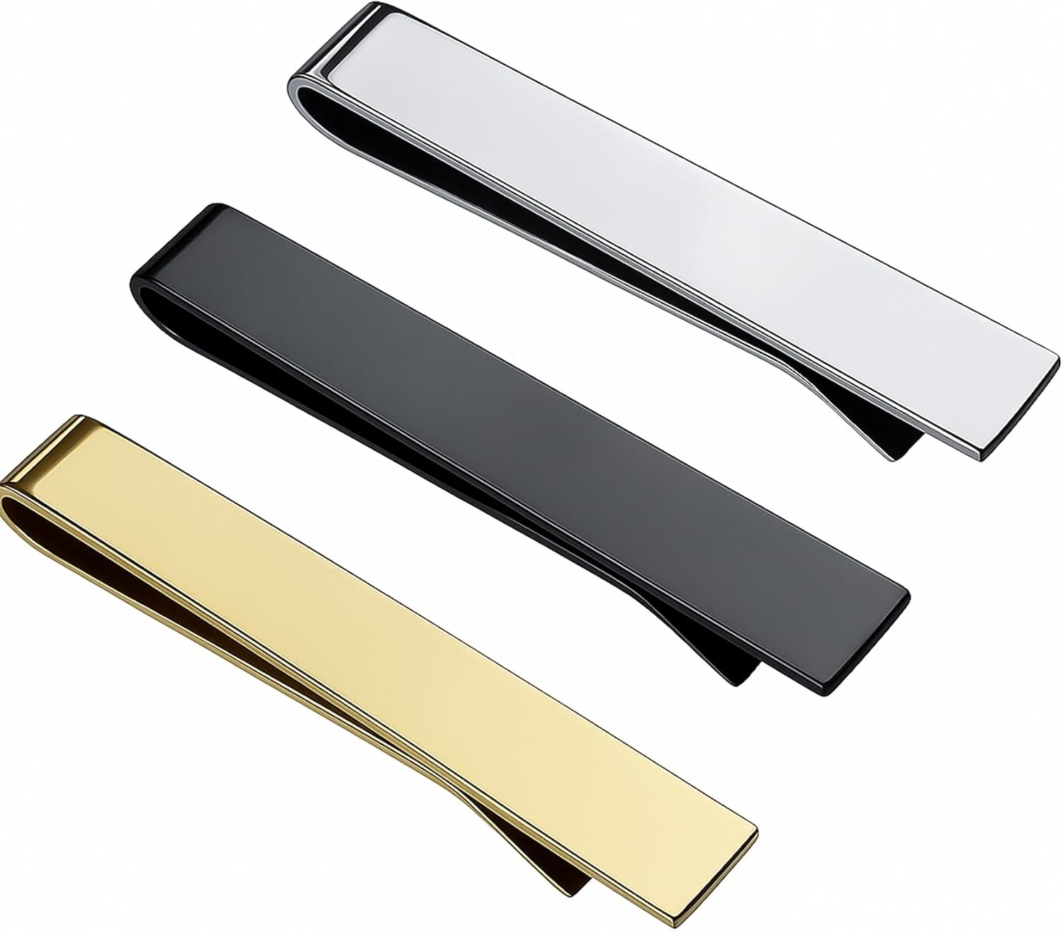 Skinny Tie Men - 3 Pack Men's Tie Clip for