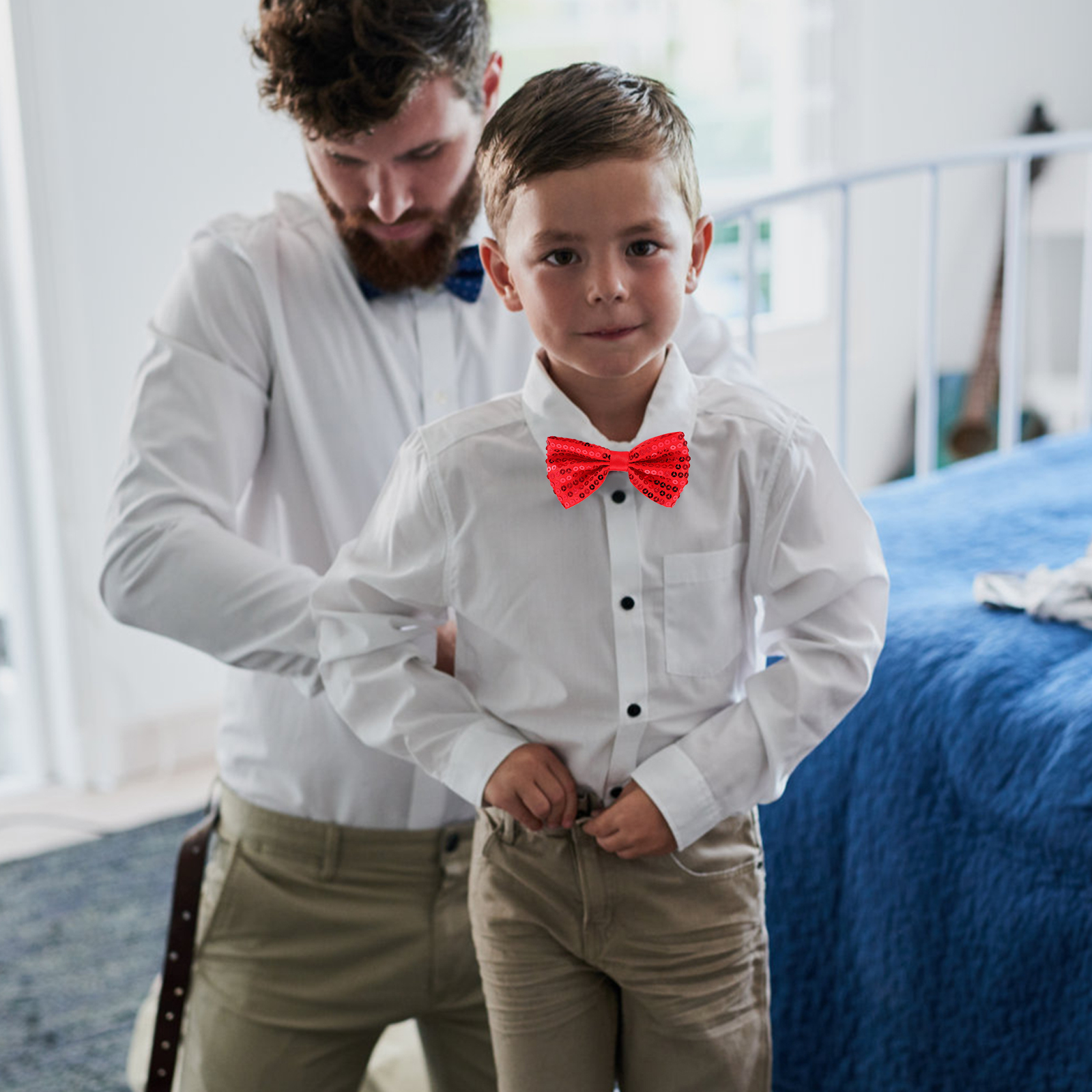 5Pcs Children Sparkly Sequin B - Bow Tie Pre Tied reseña y precio