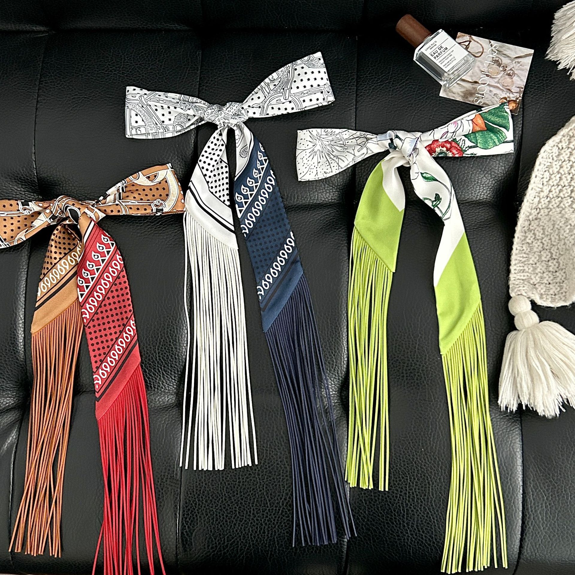 Luxury Tassel Skinny Scarf for - Head Wrap Turban reseña y precio