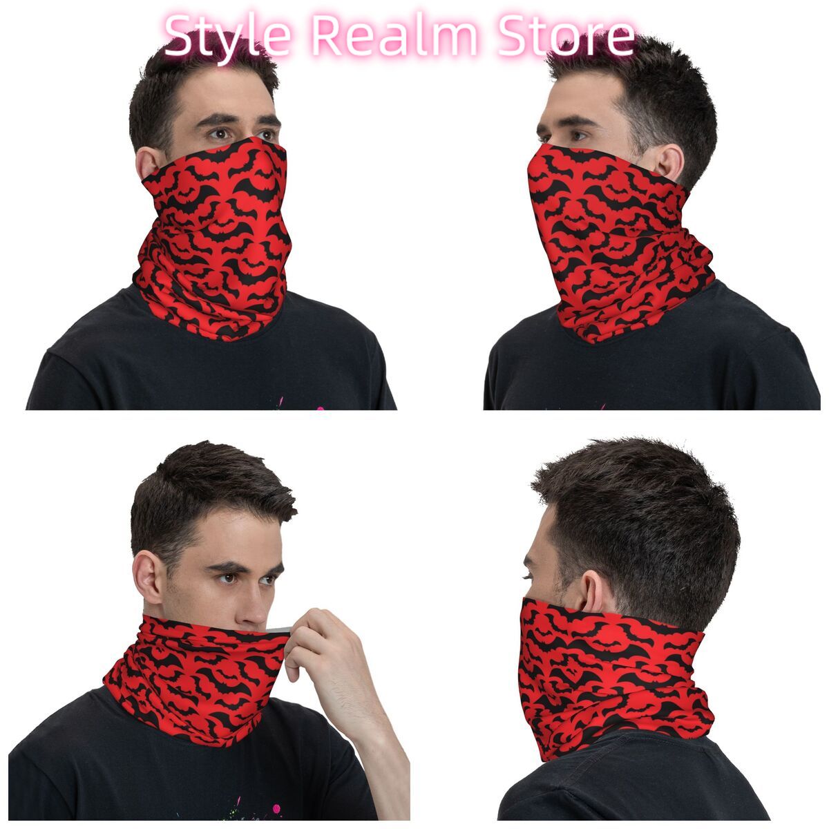Gothic Witch Bats Pattern Band - Neck Warmer Tube reseña y precio