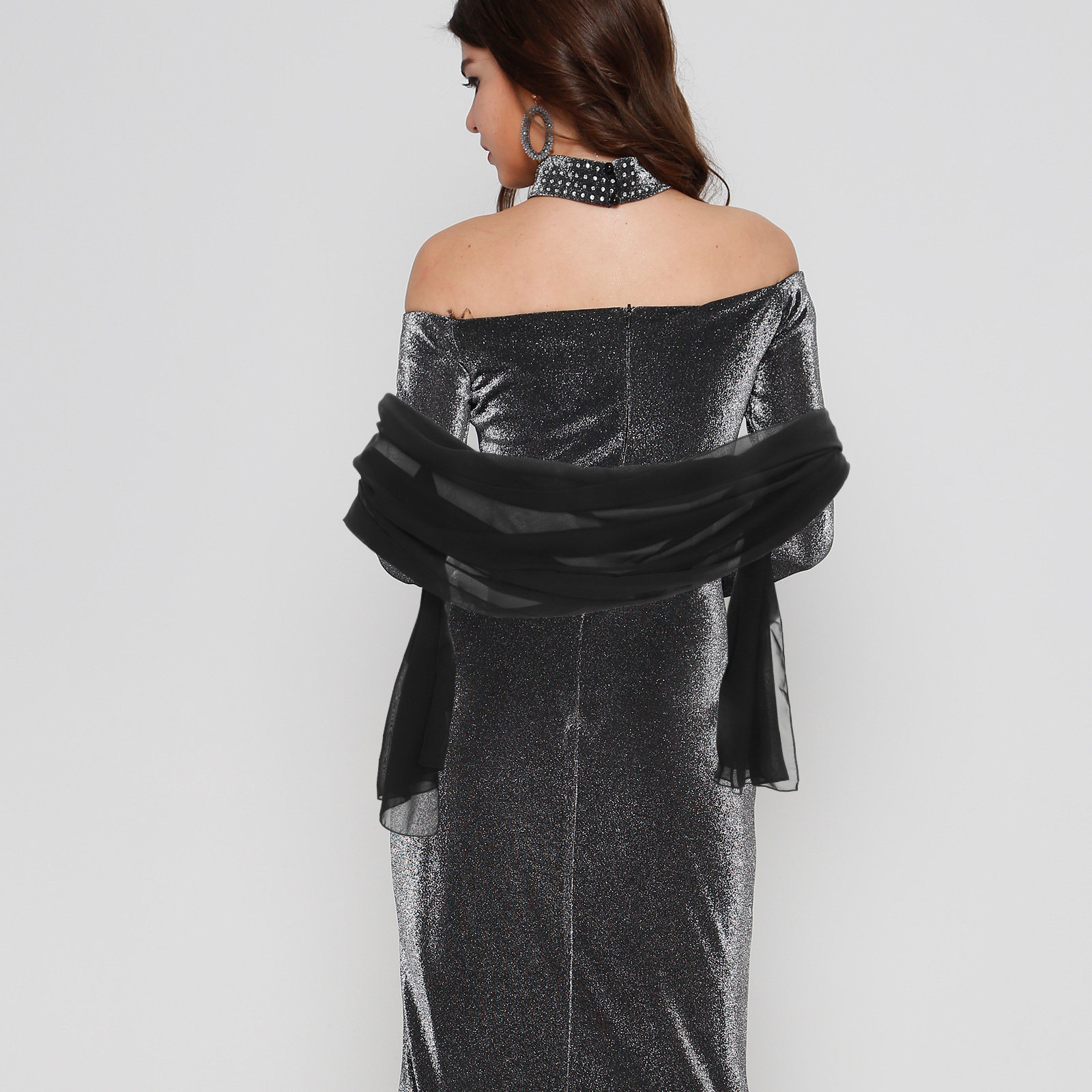 200X70Cm Chiffon Shawl For Wom - Stole Wedding Shawl reseña y precio