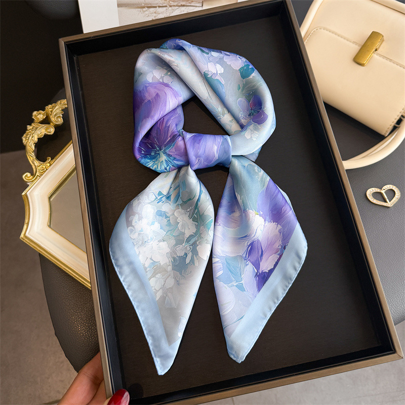 2026 New Floral Print Silk Squ - Ascot Neck Scarf reseña y precio
