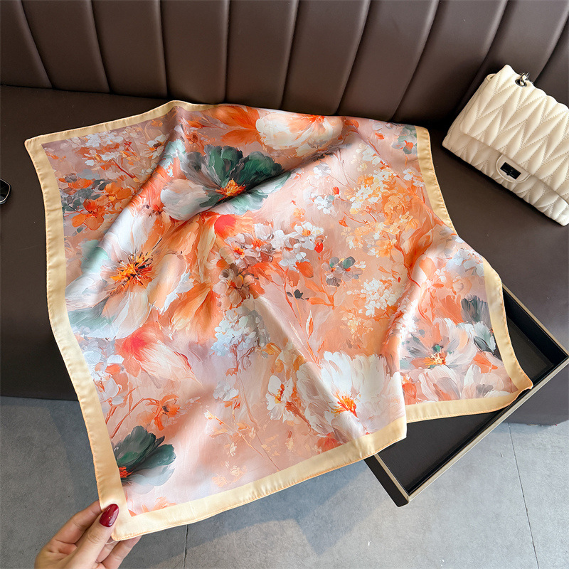 2026 New Floral Print Silk Squ - Ascot Neck Scarf reseña y precio