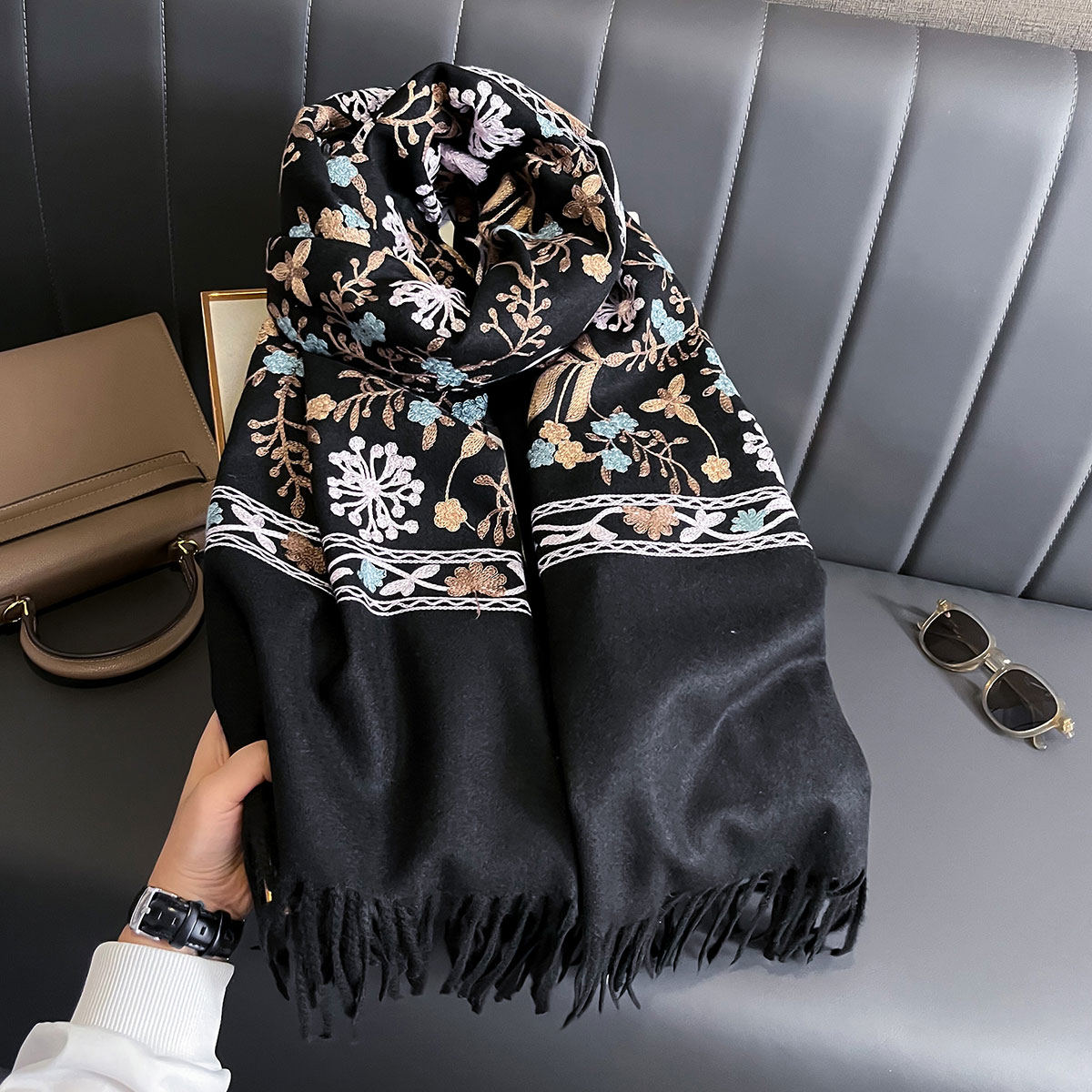 New Winter Warm Cashmere Scarf - Woven Scarf Blanket reseña y precio
