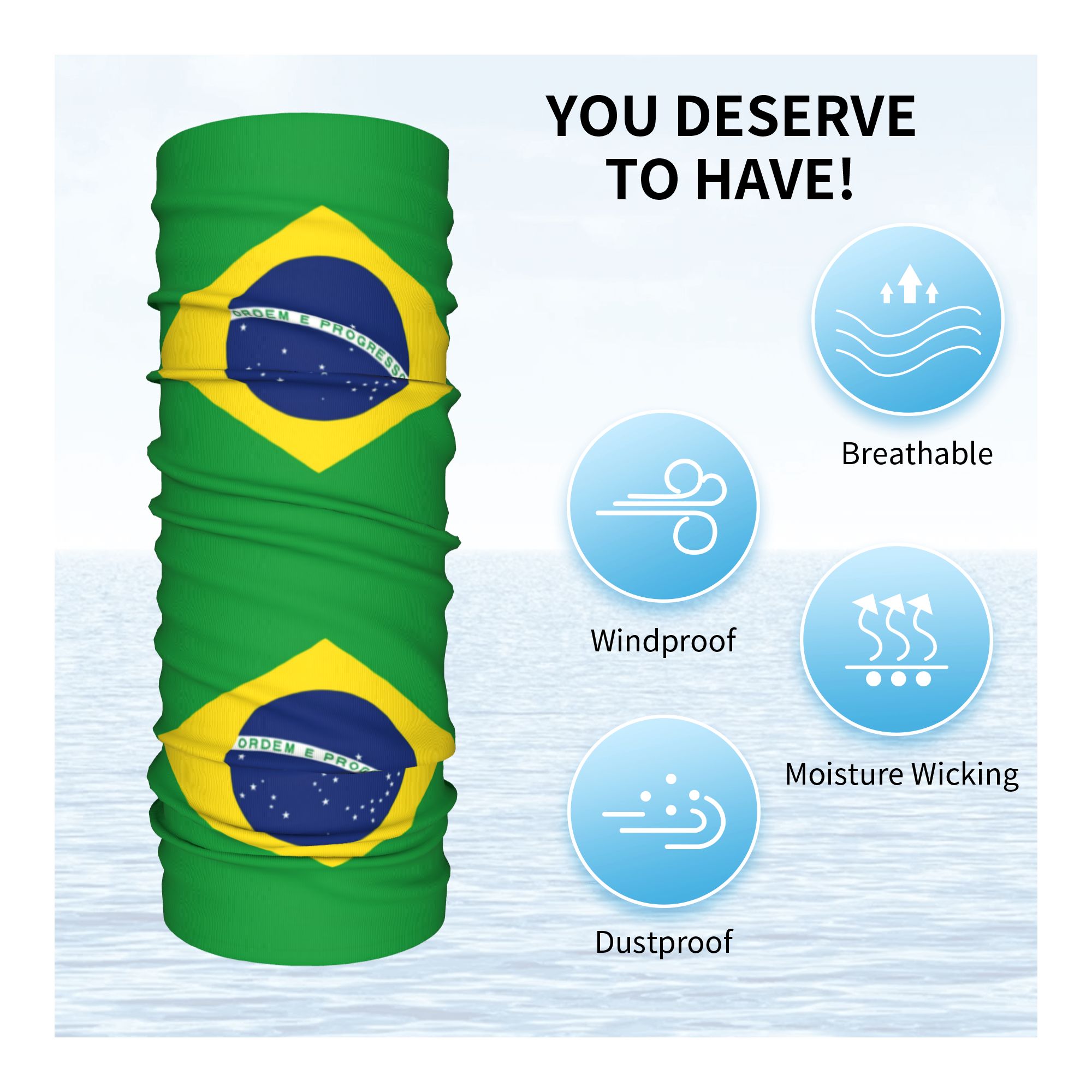 Custom Brazil Flag Bandana Nec - Neck Warmer Tube reseña y precio