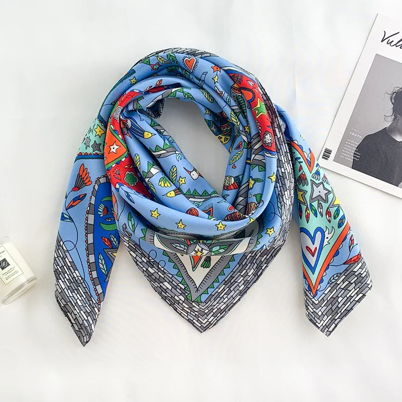 2024 90*90cm Square Scarf Twil - Bandana Cotton reseña y precio