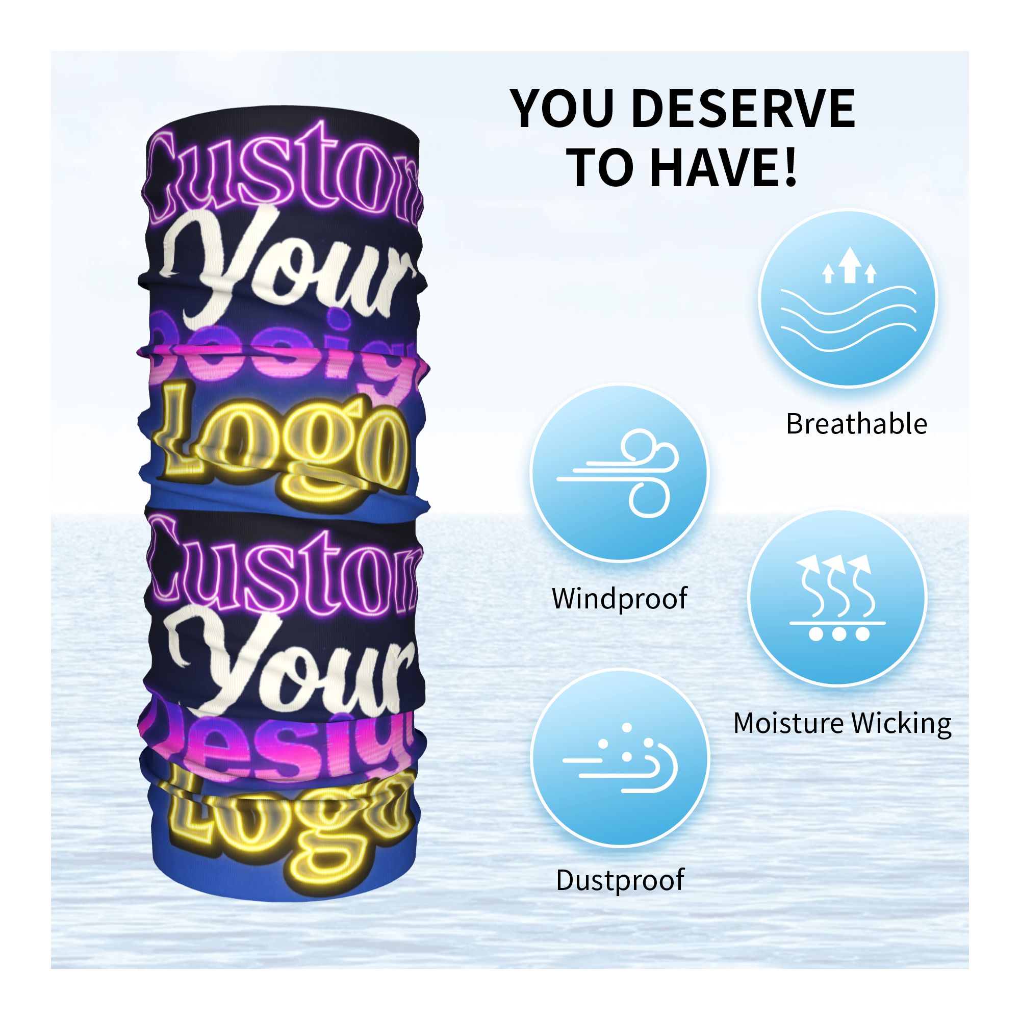Custom Custom Your Design Logo - Neck Warmer Tube reseña y precio
