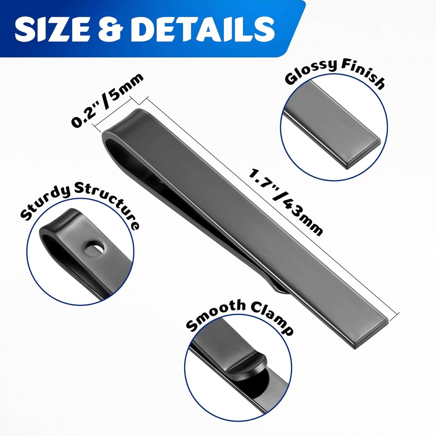 3 Pack Men's Tie Clip for Skin - Skinny Tie Men reseña y precio