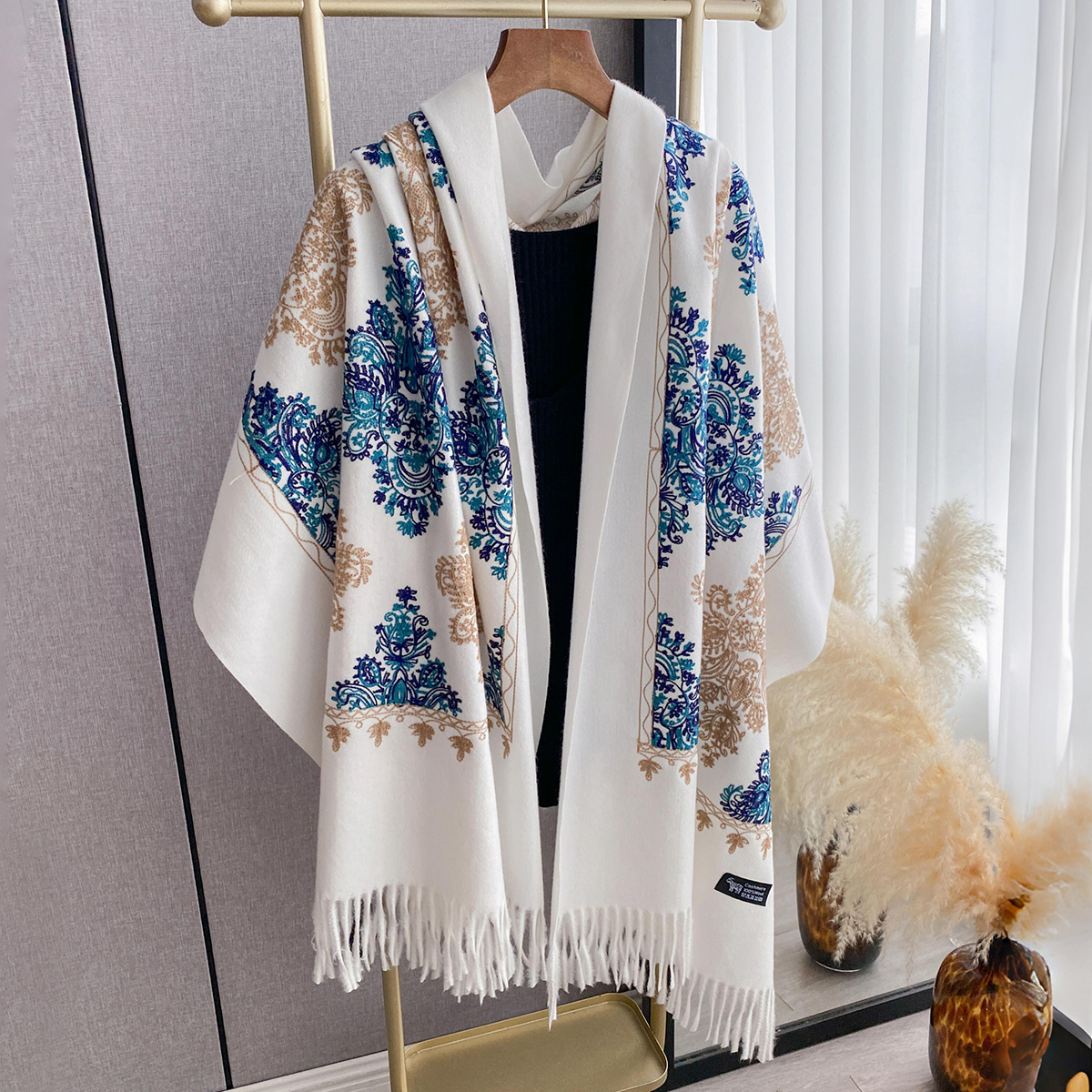 Women Fashion Winter Warm Cash - Woven Scarf Blanket reseña y precio
