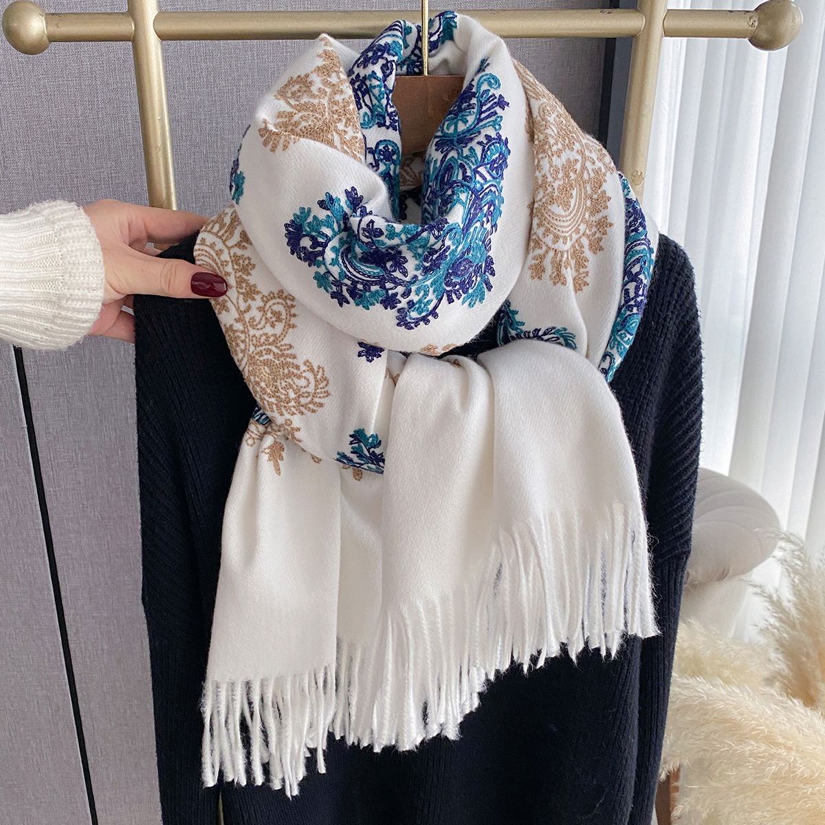Women Fashion Winter Warm Cash - Woven Scarf Blanket reseña y precio