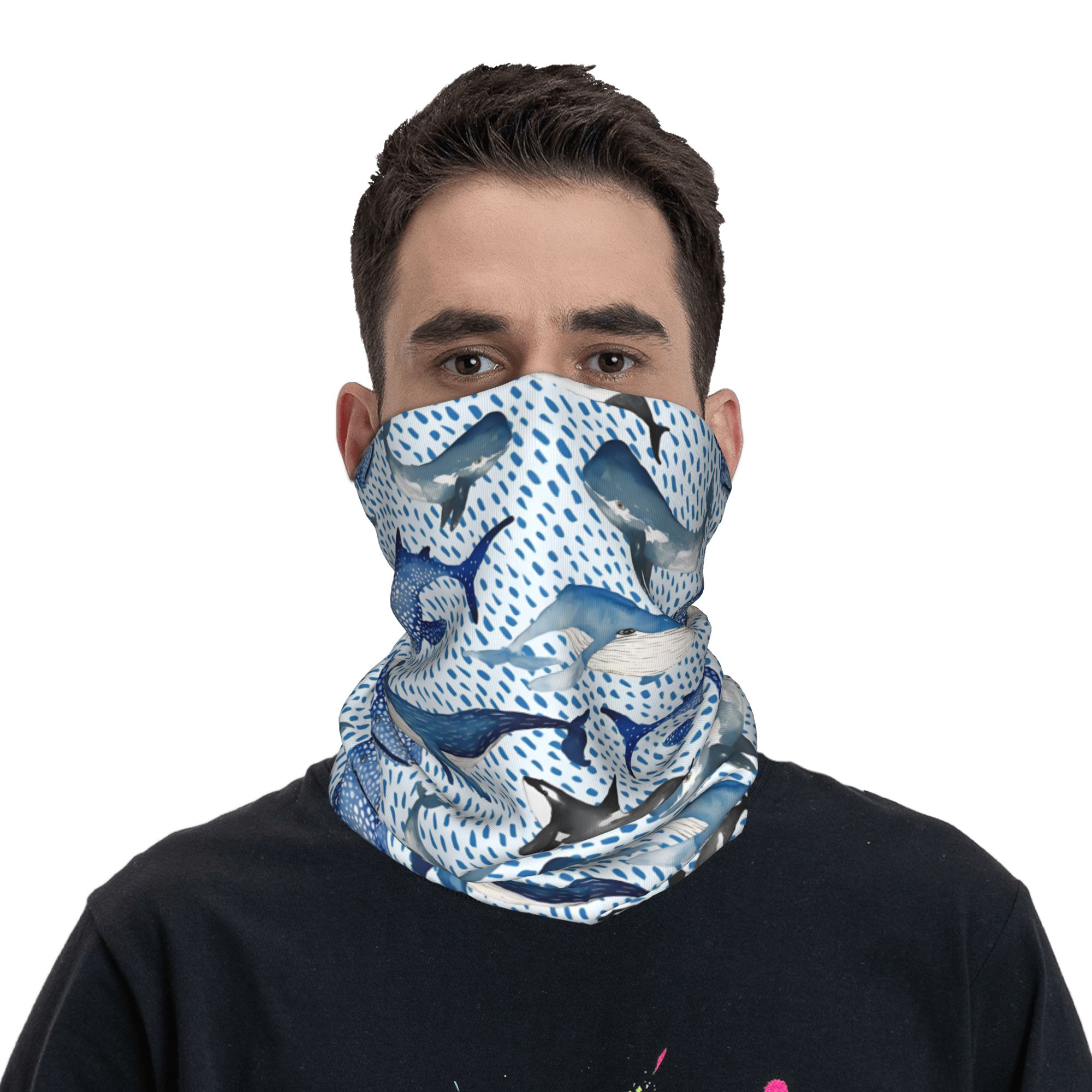 Custom Blue Watercolour Shark  - Neck Warmer Tube reseña y precio