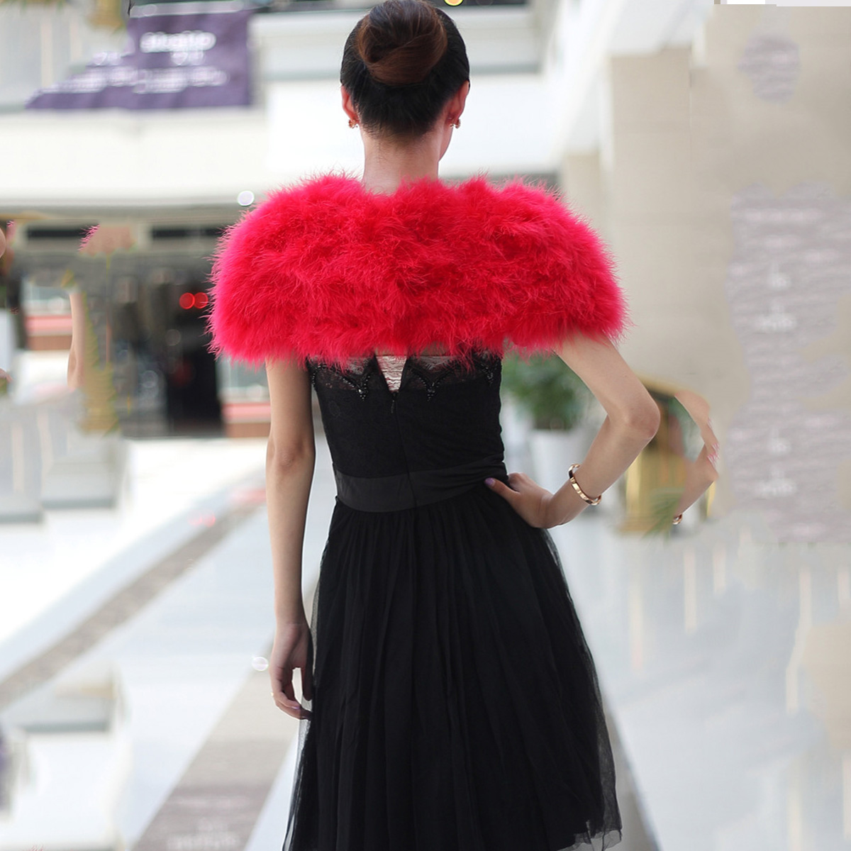 Women Ostrich Feather Boa Shaw - Stole Wedding Shawl reseña y precio