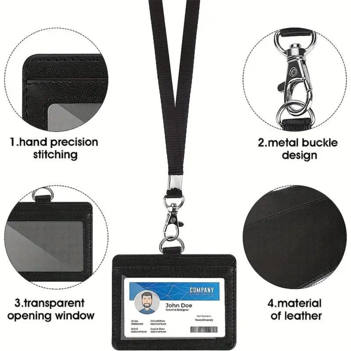 1 pc Horizontal ID badge holde - Lanyard Badge Holder reseña y precio