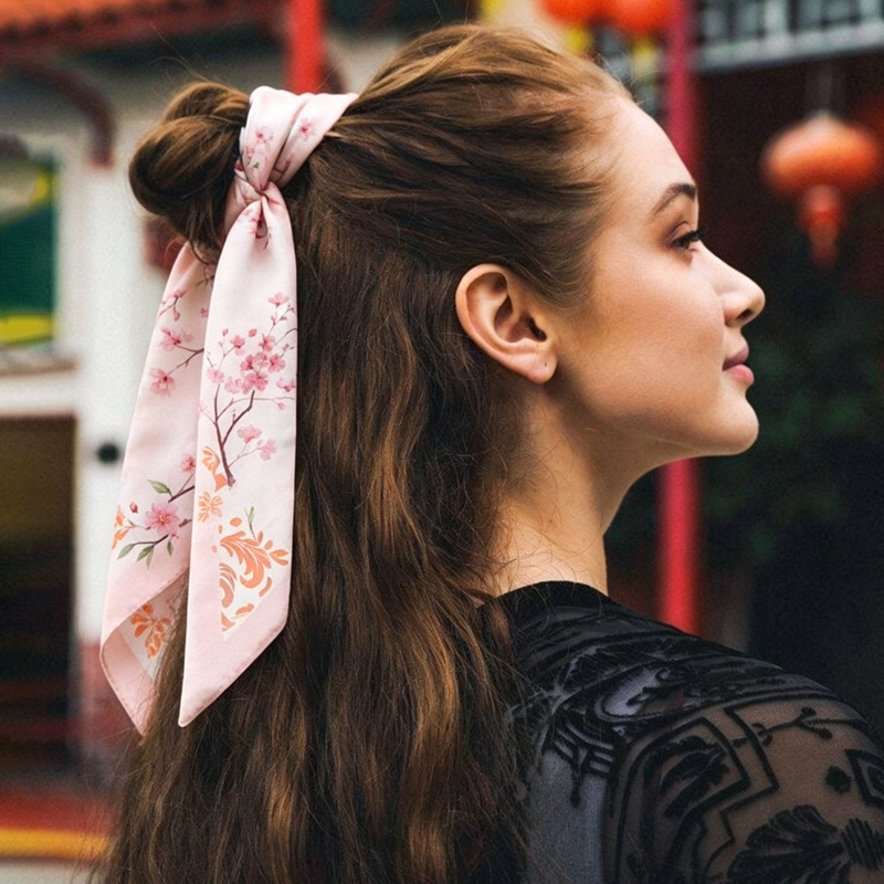 Fashion Women Silk Satin Skinn - Ascot Neck Scarf reseña y precio