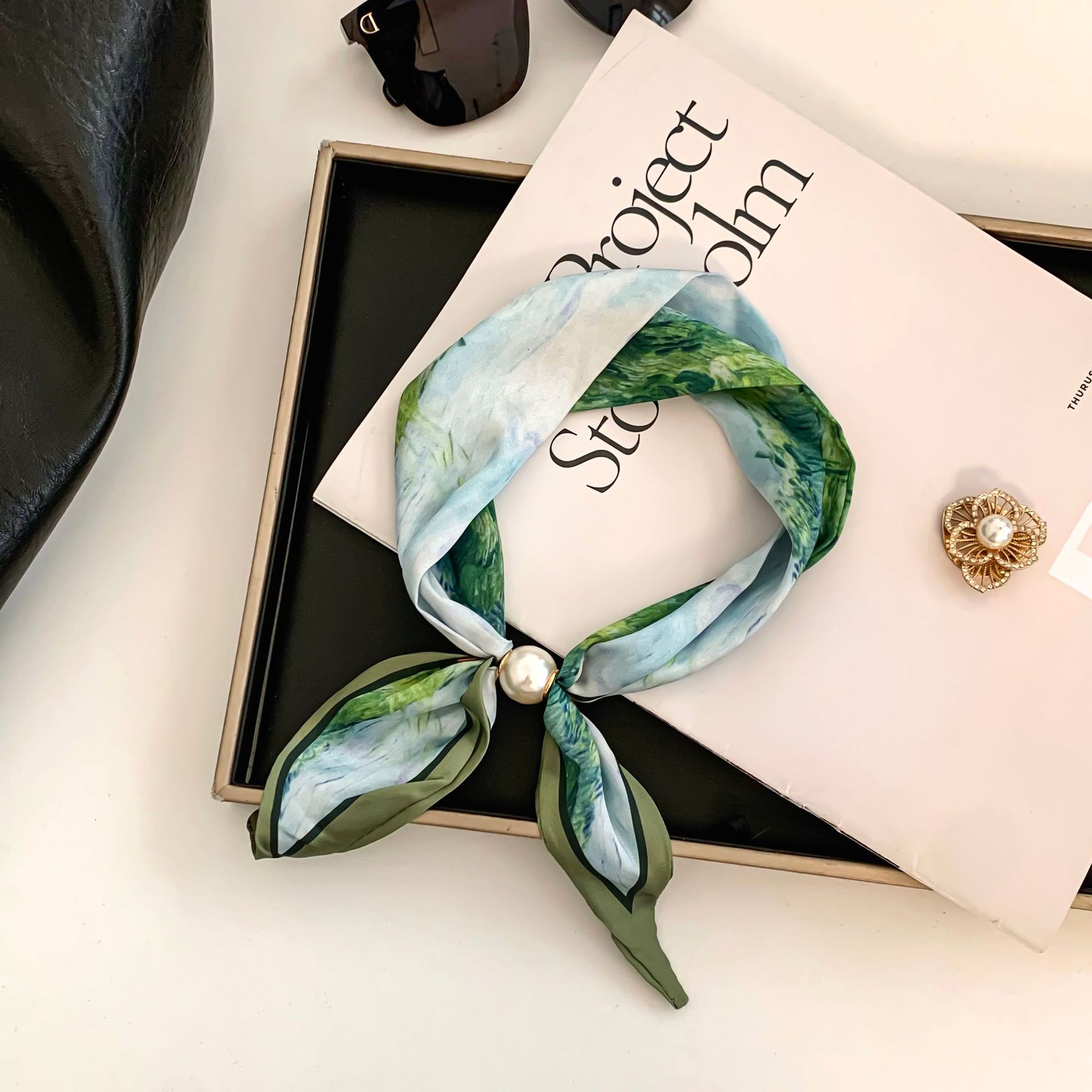 Cashew Flower Silk Scarf Effor - Ascot Neck Scarf reseña y precio