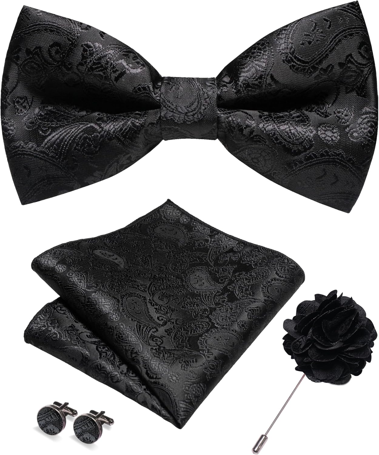 Paisley Pre-tied Bow Tie and P - Pocket Square Set reseña y precio