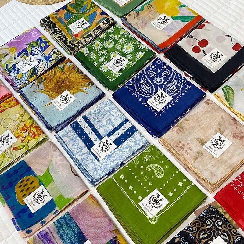 100% Cotton Square Scarf For W - Bandana Cotton reseña y precio