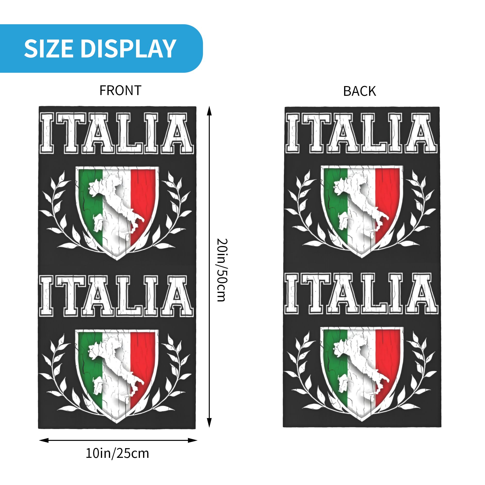 Custom Italy Flag Bandana Neck - Neck Warmer Tube reseña y precio