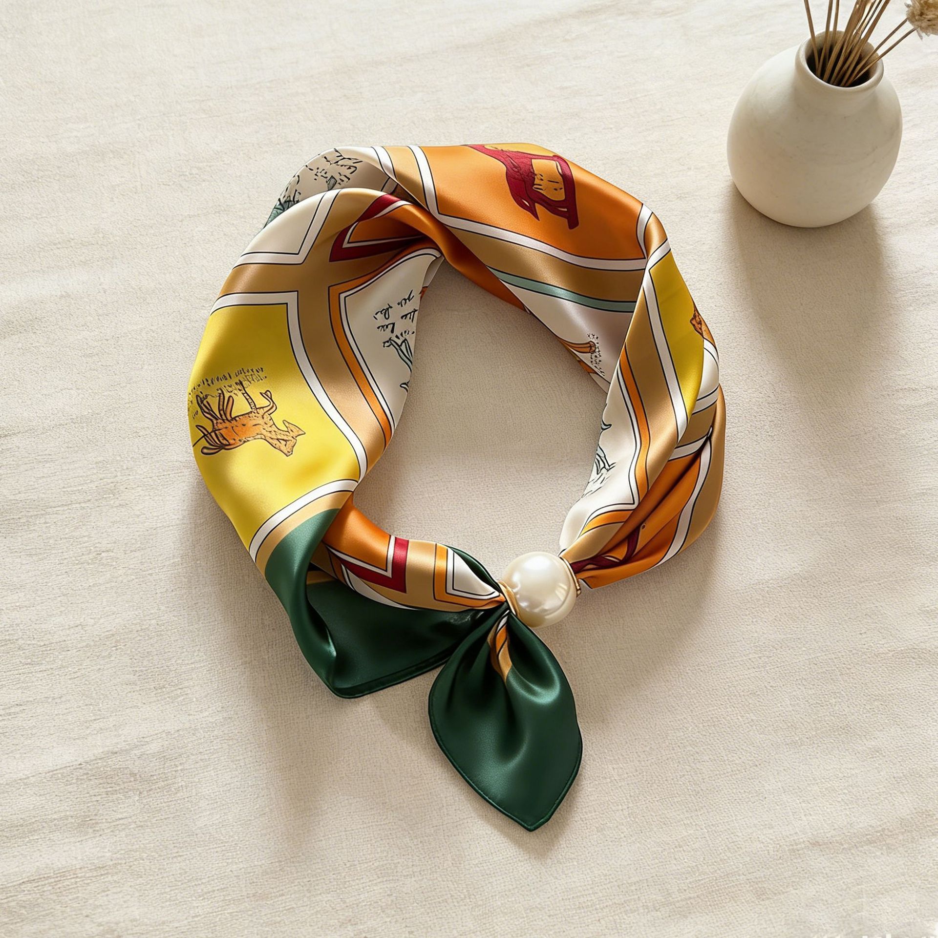 Scarf Chain Silk Lazy Magnetic - Ascot Neck Scarf reseña y precio