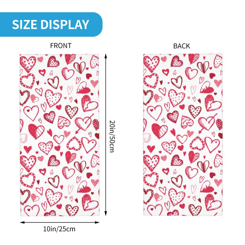 Pink Red Love Hearts Bandana N - Neck Warmer Tube reseña y precio