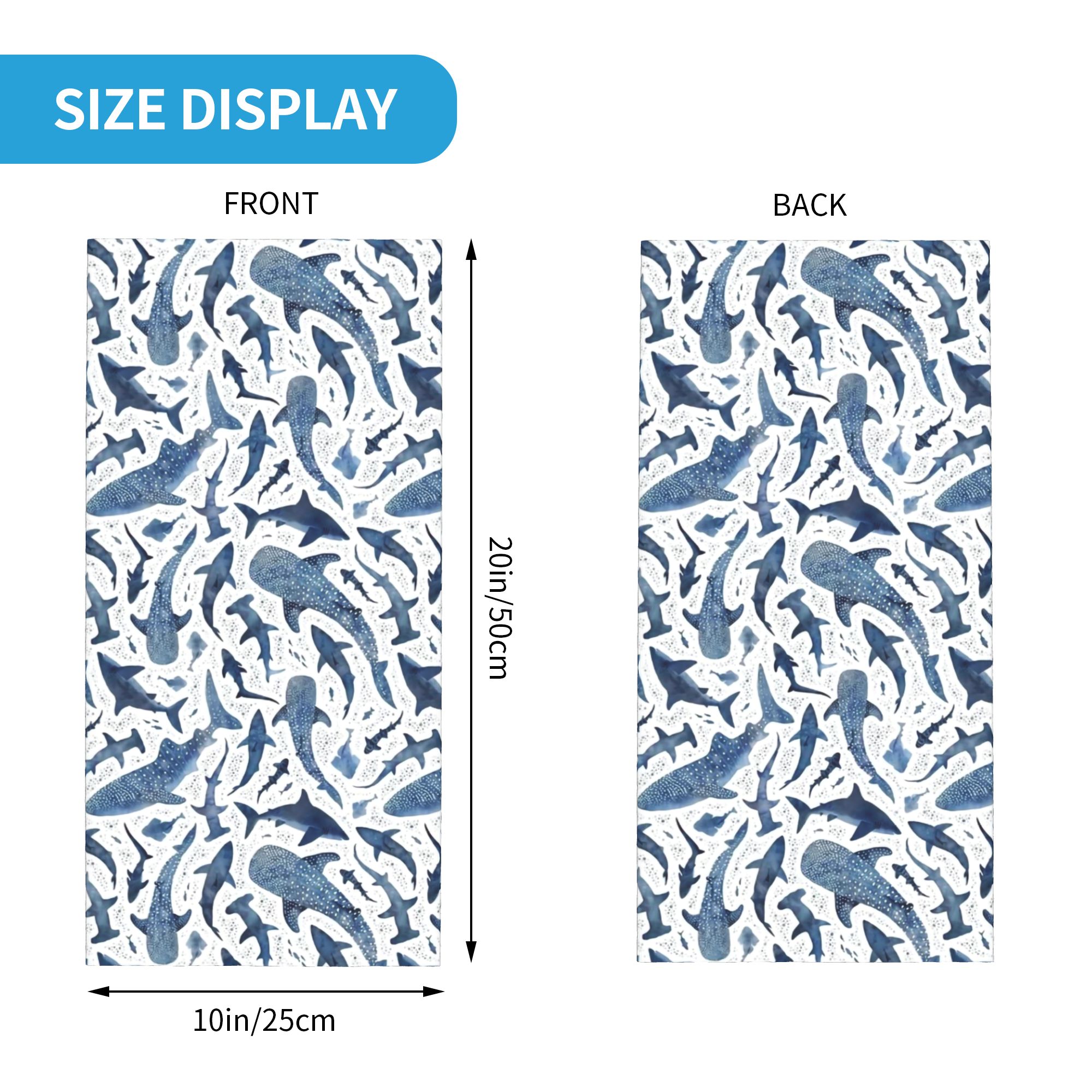 Custom Blue Watercolour Shark  - Neck Warmer Tube reseña y precio
