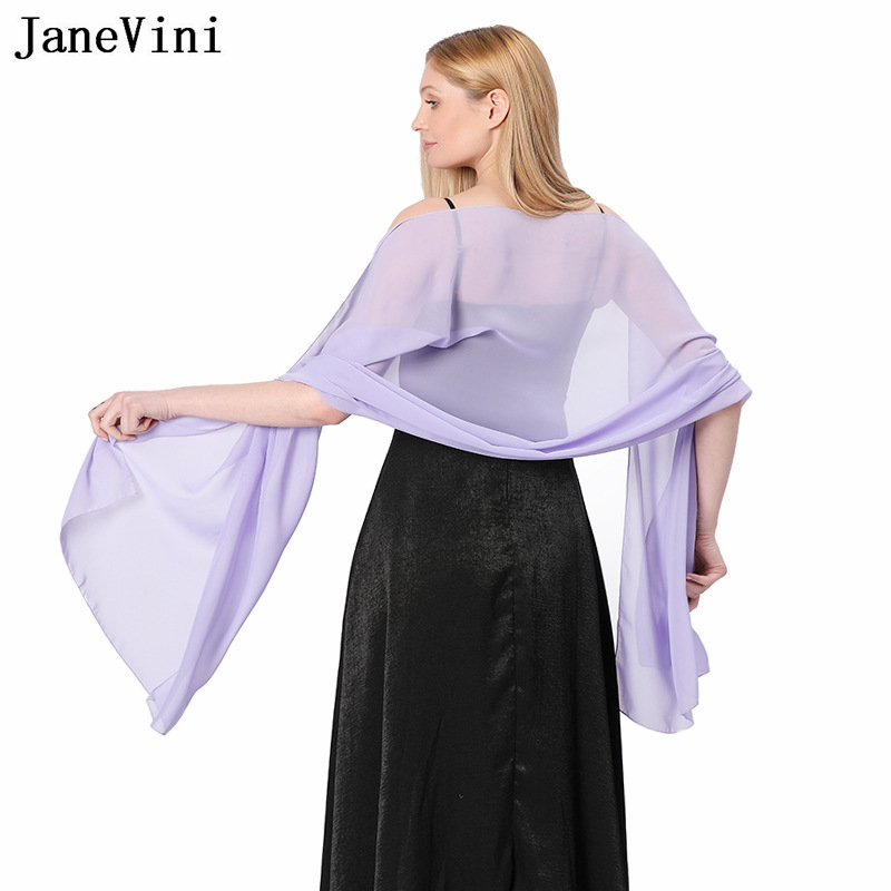 JaneVini Elegant Pink Chiffon  - Stole Wedding Shawl reseña y precio