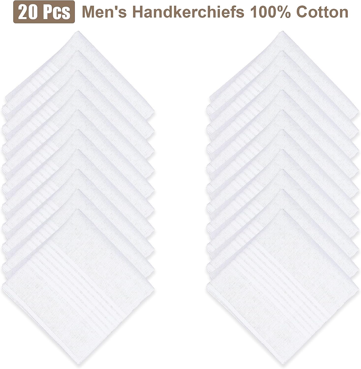 20 Pcs Cotton Handkerchiefs fo - Handkerchief Cotton Men reseña y precio