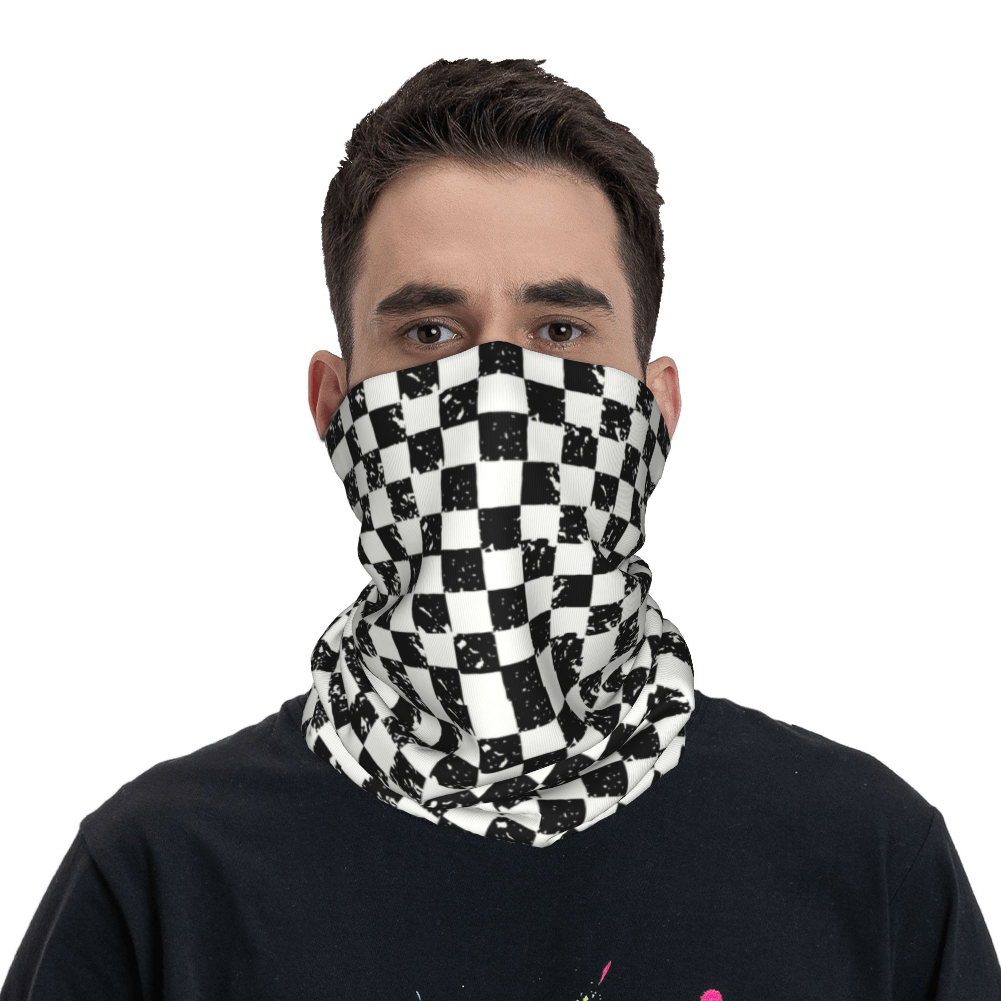Custom Retro Checkered Flag Wi - Neck Warmer Tube reseña y precio
