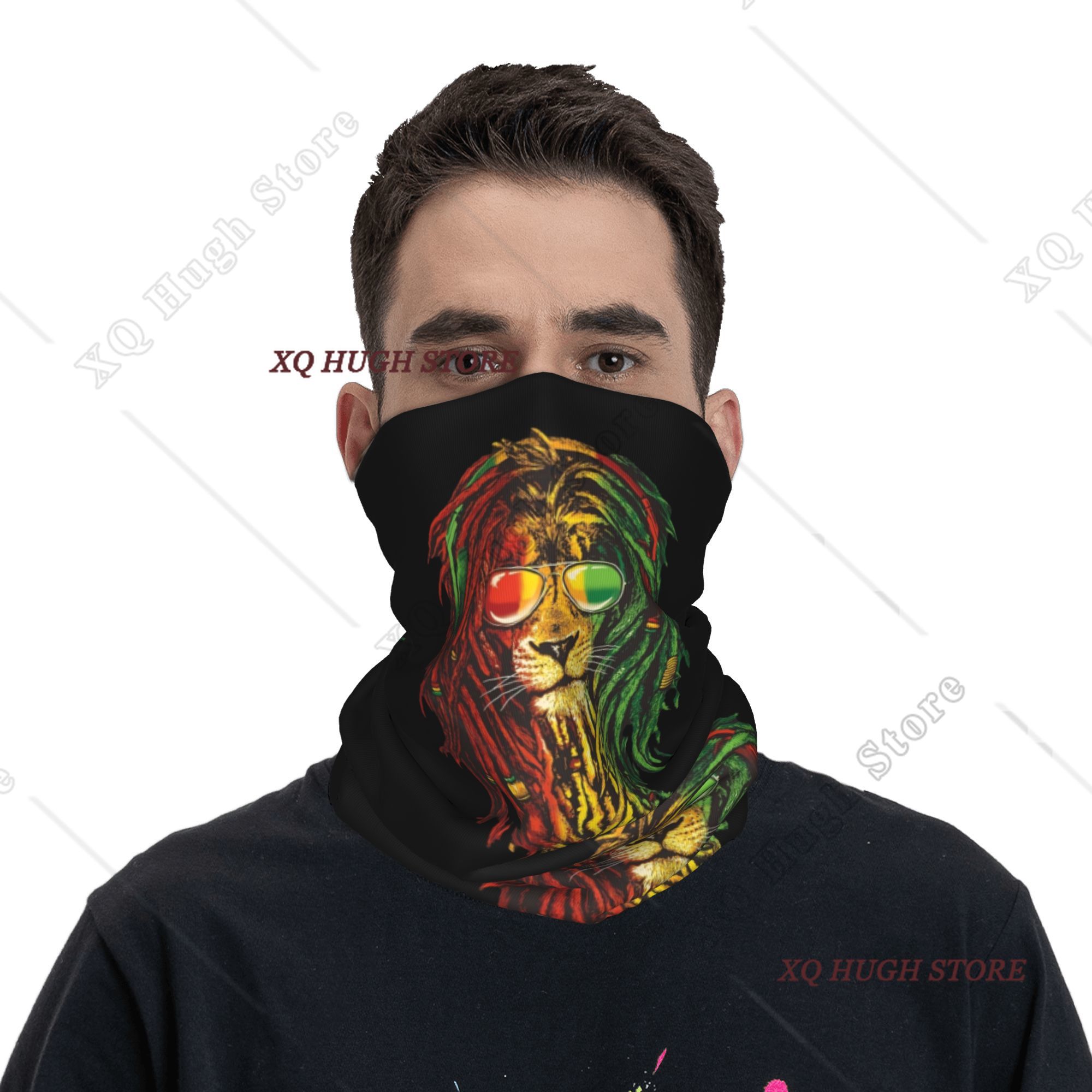 Rasta Reggae Lion Sunglass Art - Neck Warmer Tube reseña y precio