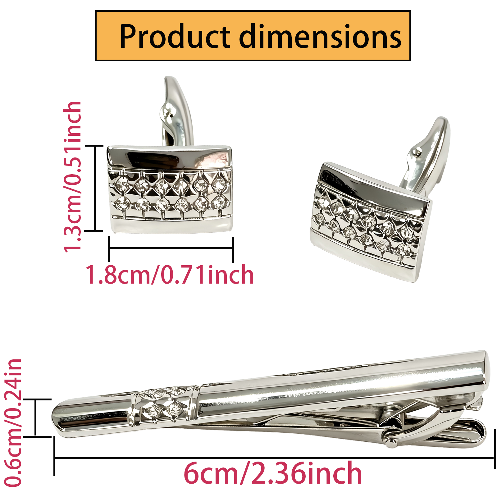 Mens Cufflinks & Tie Clip Set  - Tie Bar Set Gift reseña y precio