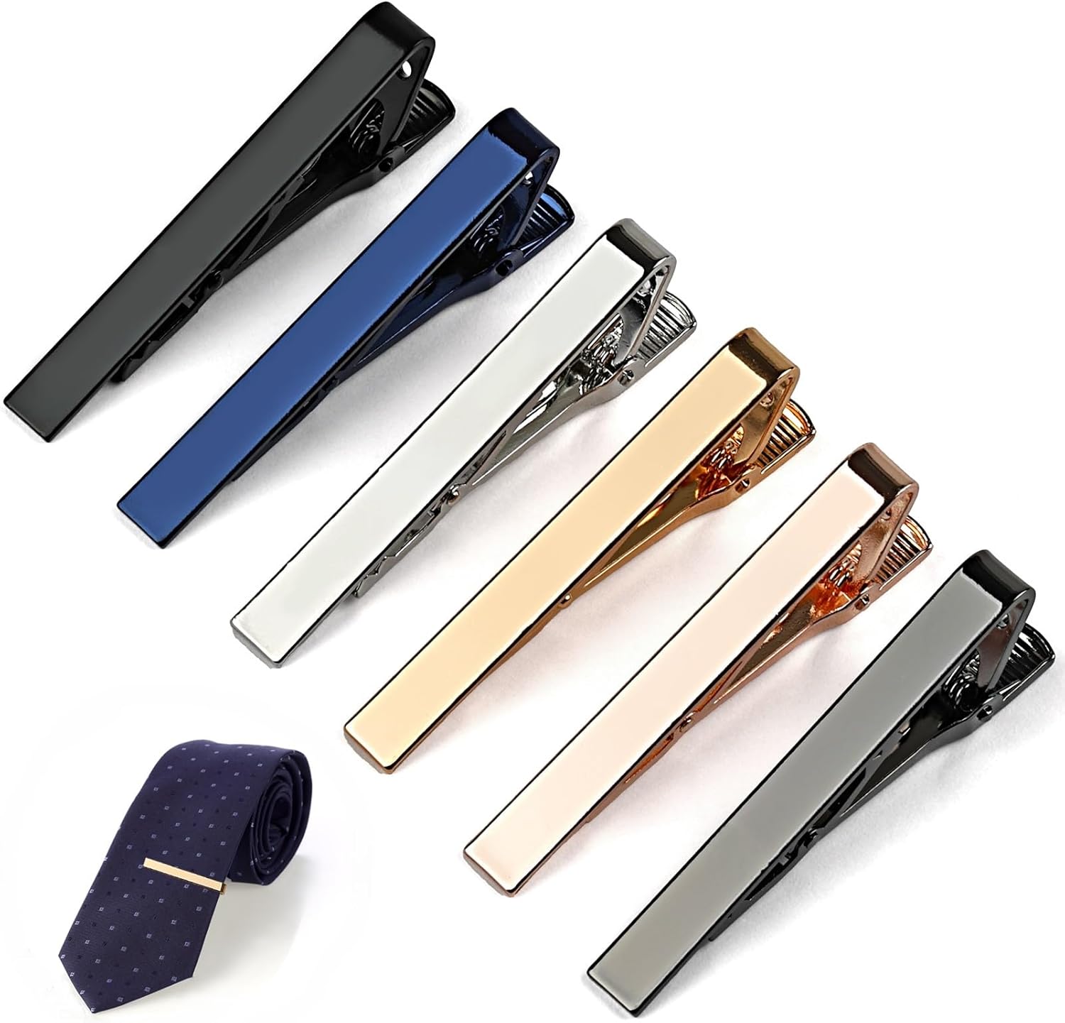 6 Tie Clips for Men, Classic S - Tie Bar Set Gift reseña y precio