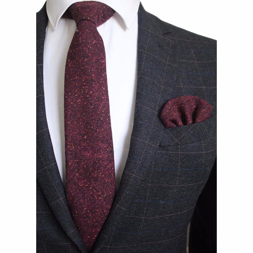 Ricnais 8cm Wool Necktie Solid - Handkerchief Cotton Men reseña y precio