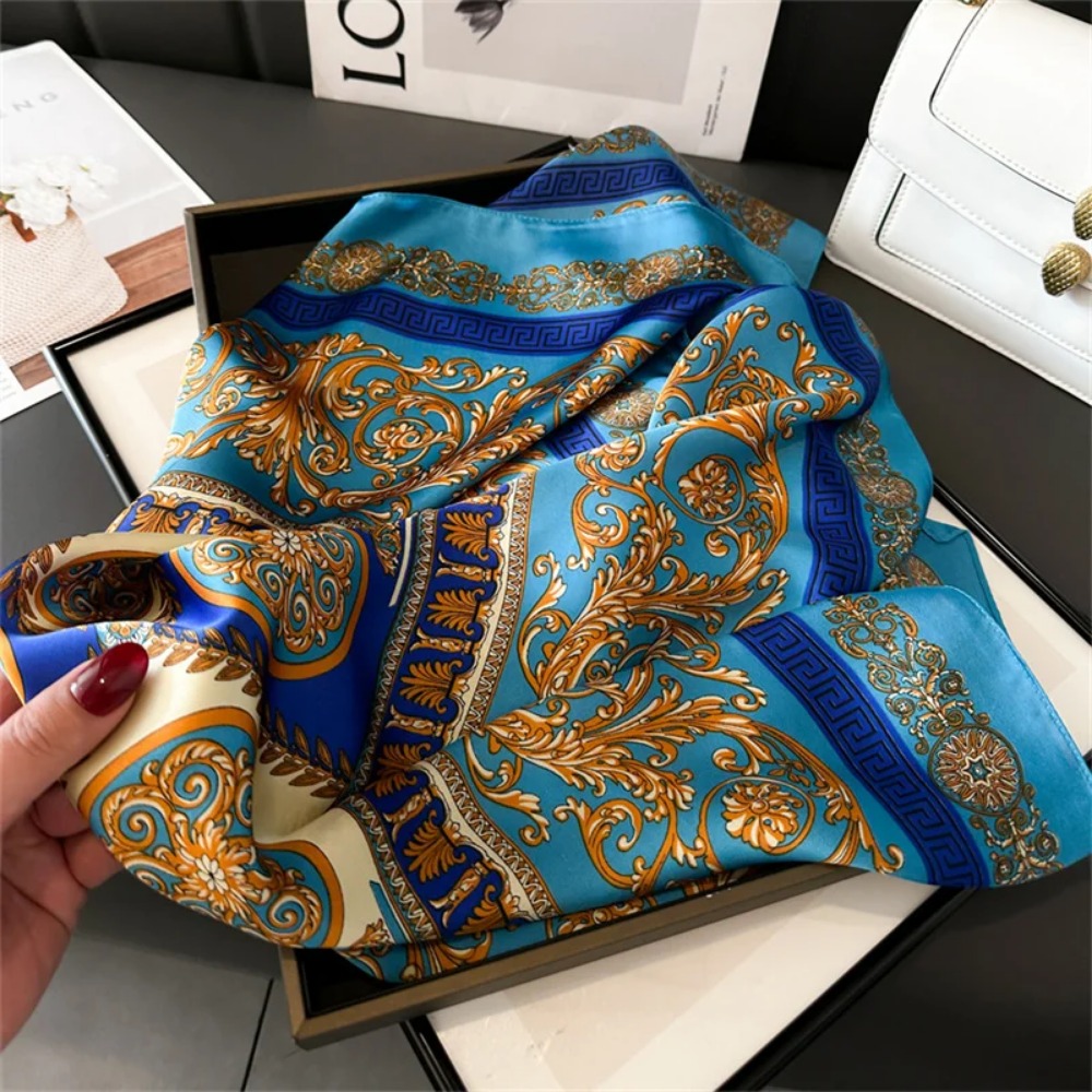 Women 70x70cm Printed Silk Pas - Ascot Neck Scarf reseña y precio