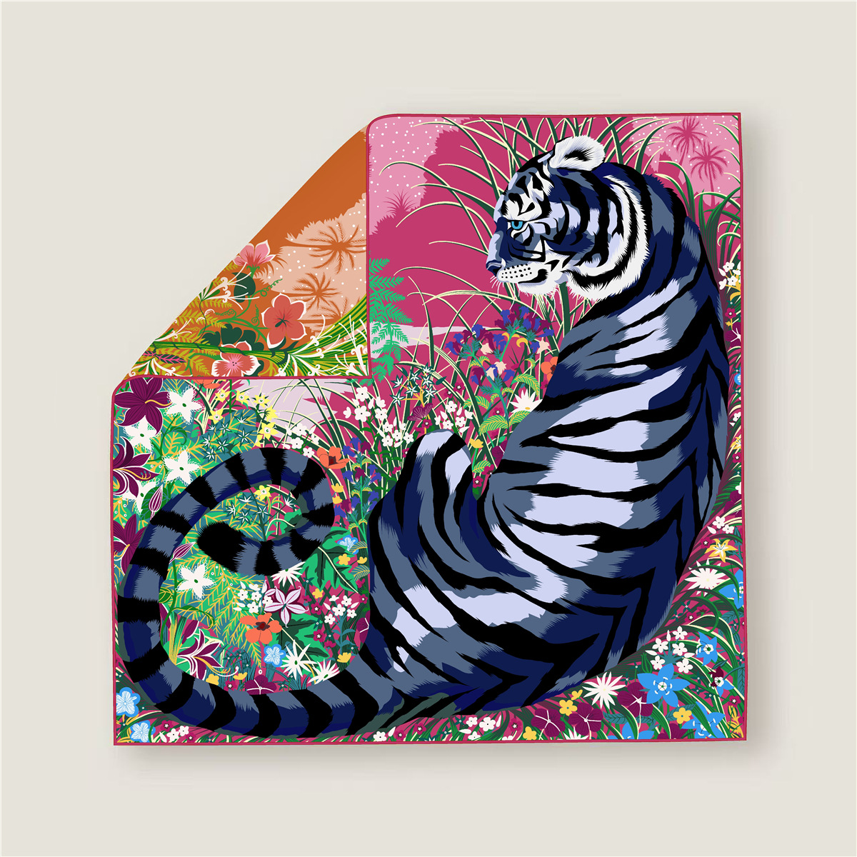 70CM Curled Edge Twill Silk Sq - Scarf Silk Square reseña y precio