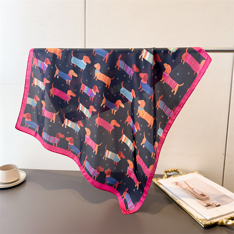 Ladies Cotton Dog Printed Squa - Bandana Cotton reseña y precio