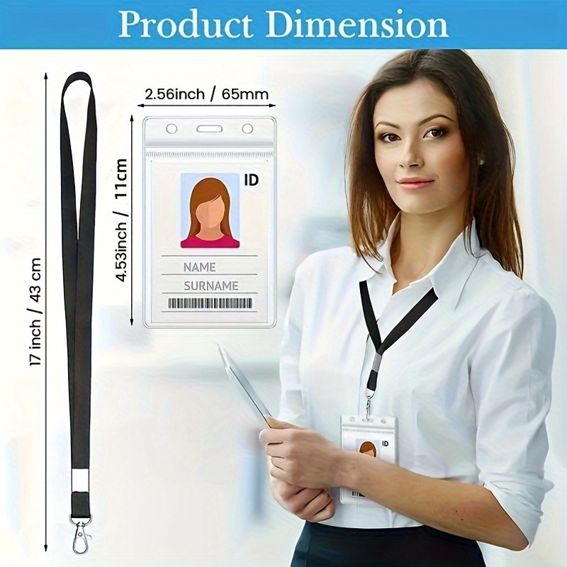 transparent waterproof name ba - Lanyard Badge Holder reseña y precio