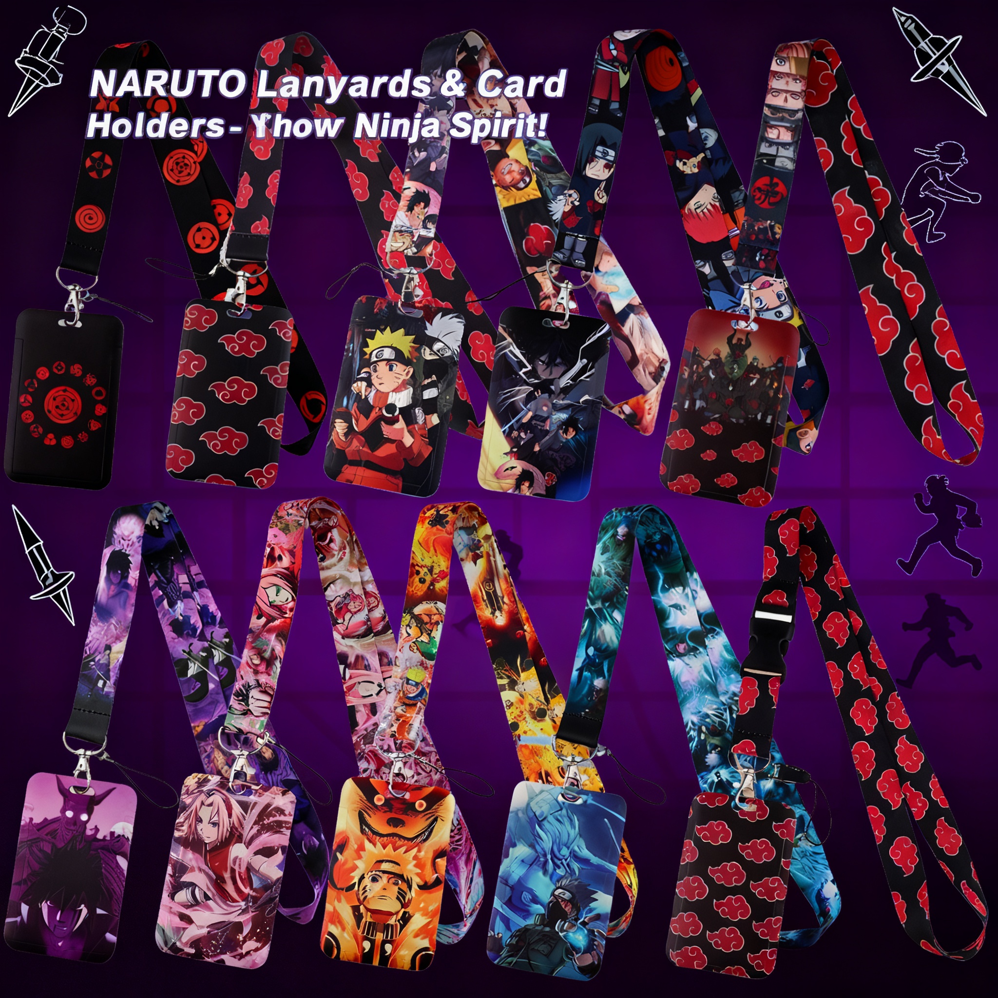 Japanese Anime Red Clouds Busi - Lanyard Badge Holder reseña y precio