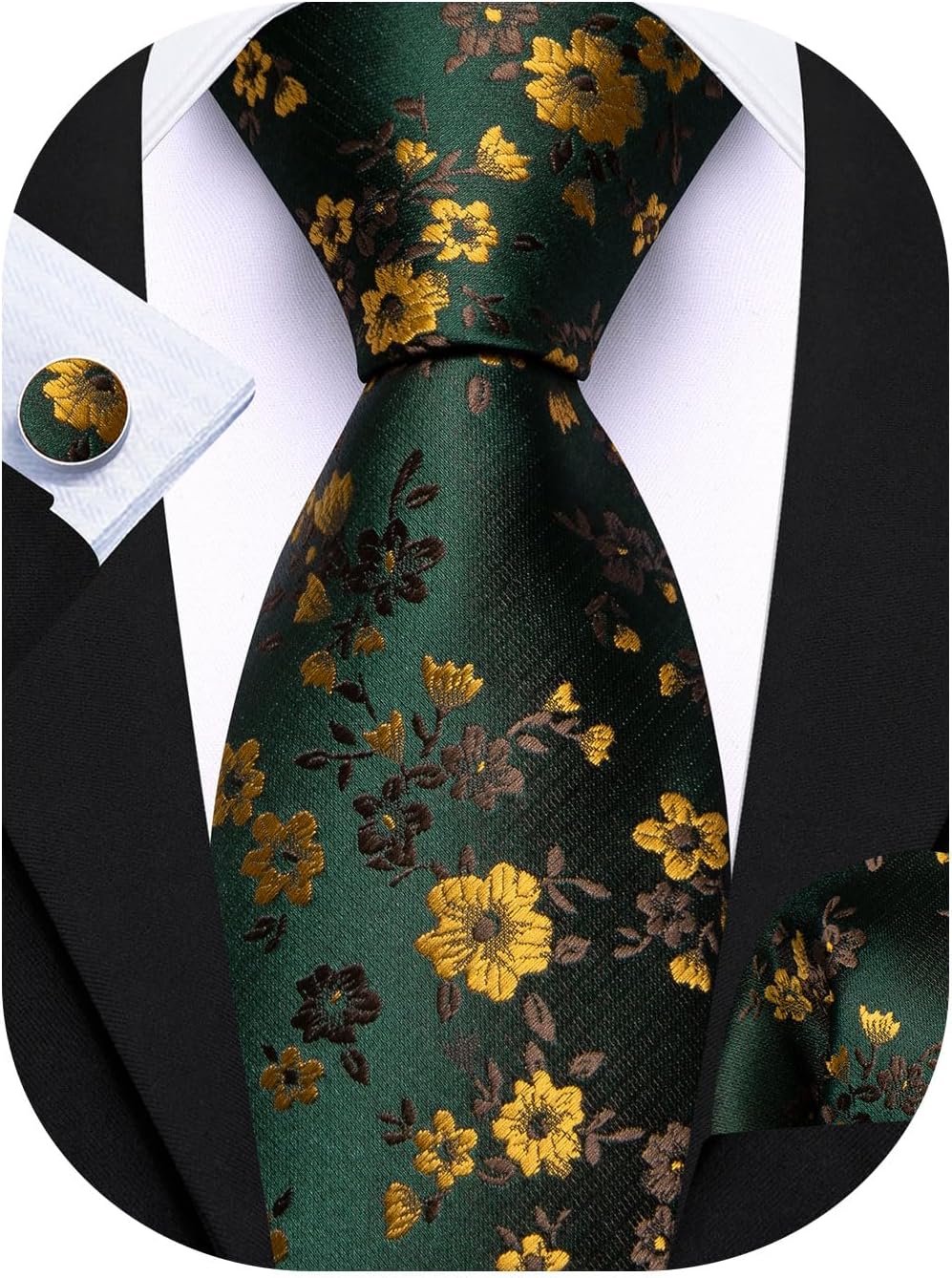 Men's Floral Paisley Silk Tie  - Pocket Square Set reseña y precio